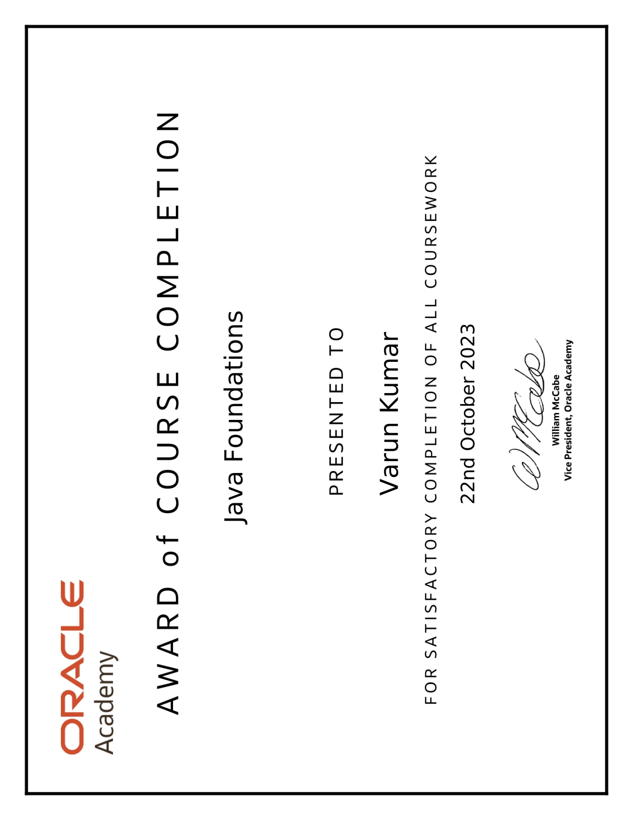 Oracle Java Foundation